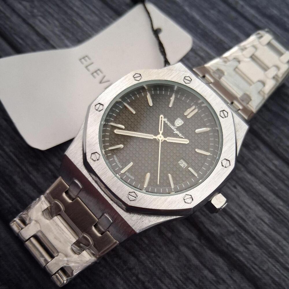 Mens Poedegar Elevio 45mm Stainless Watch NEW